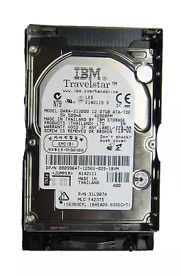 Genuine 12GB IBM DARA-212000 2.5" HDD w/ Caddy for Dell Inspiron 7500 PPI Laptop - Image 1 of 4