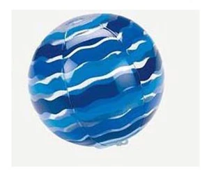 Bola de playa inflable a rayas azules de 7"" se adapta a muñecas American Girl de 18 - Imagen 1 de 1