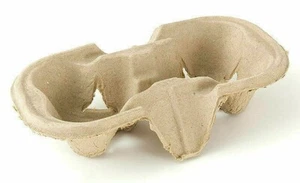 2 Cup Drink Cup Carrier, Cup Holder, Cup Carry Tray Biodegradable Pulp 100 Count - Picture 1 of 2