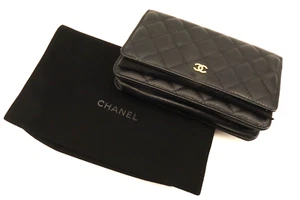 CHANEL Classic Caviar Quilted Wallet on Chain WOC Bag Black/Gold - Picture 1 of 24