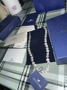 Swarovski Angelic 38cm Collana da Donna con Cristalli Placcatura Rodio - Bianca - Foto 1 di 8