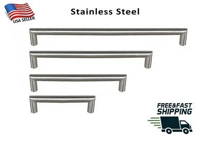 HARDWARE DIRECT Stainless Steel Round Bar Pull Handle Kitchen Cabinet Hardware Brush Nickel