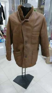 MONTONE SHEARLING Uomo man Marrone vera pelle VINTAGE tg 46 MON 176 LZ - Imagen 1 de 8