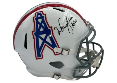 Warren Moon Signed Houston Oilers Full Size Throwback Helmet JSA - Image 1 of 3