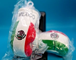 MEXICO Mini Boxing Gloves Ornament 2-Piece Mexican Flag Car Decor Guantes Boxeo - Picture 1 of 3