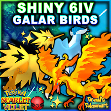 ✨Articuno+Zapdos+Moltres GALAR Shiny 6IV✨ Pokemon Scarlet & Violet 3-PACK  FAST