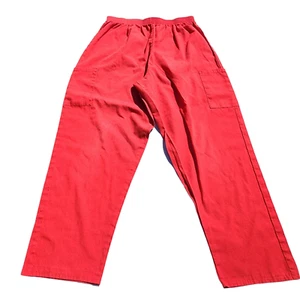 Fundamentals by White Swan Womens Scrubs Pants Red 30" Elastic Waist 28.5 Inseam - Picture 1 of 8