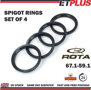 Spigot Rings 67.1 - 59.1  Fit ROTA alloy wheels - Picture 1 of 3