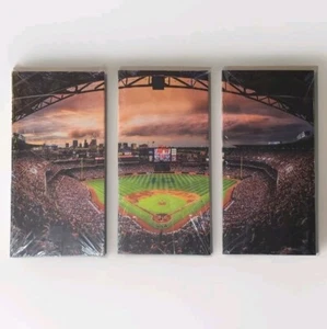 Atlanta Braves 3 Piece Canvas Wall Art Stadium Picture American Baseball 36"x23" - Picture 1 of 6