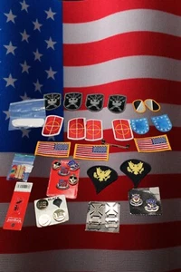 L Lote de US Misc. Chaqueta militar parches alfileres medallas ejército de marines ejército de Estados Unidos - Imagen 1 de 10