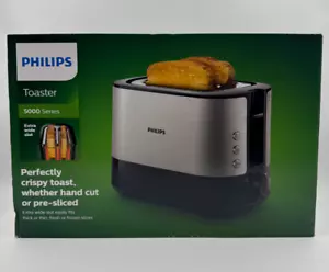 Philips Edelstahl Toaster 7 Stufen 5000 Series HD2637/90 1000W Schwarz Neu - Bild 1 von 5