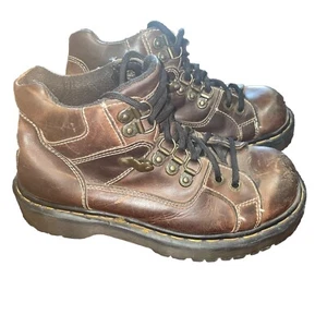 Vintage Dr Martens Boots Womens Size US 8 Mens 6 Brown Made in England Y2k Docs - Picture 1 of 10