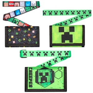 Minecraft Niños Cartera para Niños/Niñas Bolsillo con Cremallera Dinero Billetera Cordón Triple - Imagen 1 de 24