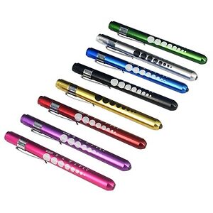 Set of 8 colors Aluminum Medical Diagnostic Penlight Pocket LED with Pupil Gauge