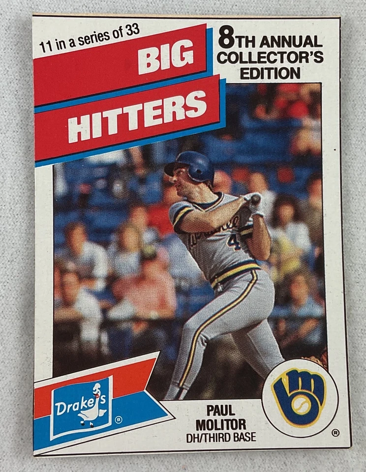 1988 Drakes Big Hitters Baseball Card #11-Paul Molitor, Brewers - Image 1 of 1