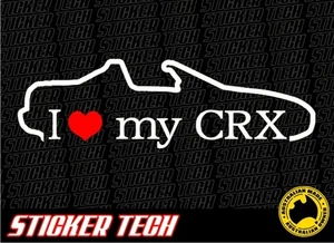 I LOVE (HEART) MY CRX EG2 VINILO PEGATINA CALCOMANÍA TRAJES HONDA VTEC MUGEN NEUMÁTICO R - Imagen 1 de 2