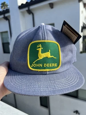 全新 复古 Y2K John Deere 牛仔帽 贴花 工作服 刺绣 复古按扣 — 第 1/4 张图片
