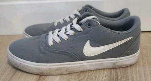 NIKE SB CHECK SOLARSOFT SNEAKERS WOMENS SIZE 8 GREY WHITE CANVAS FLAT SKATEBOARD - Picture 1 of 15