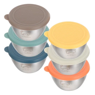  6 Pcs Kitchen Stainless Steel Seasoning Cup Mini Snack Containers - Image 1 of 4