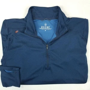 Rhone Pullover Herren Medium Navy Blau Polartec Quarter Zip Daumenlöcher Tasche - Bild 1 von 14