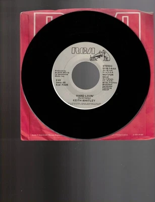 KEITH WHITLEY HARD LIVIN DJ PROMO RCA COUNTRY RARE 45 7" Record Vinyl Records - Image 1 of 2