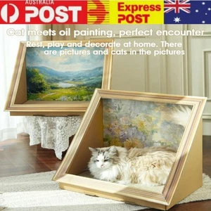 Frame Cat House with Scratching Board Vintage Art Pictures Frame Cardboard House - Picture 1 of 14