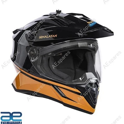 Optimus Dual Sport Himalayan Helmet Black & Gold For Royal Enfield Rider ECs - Image 1 of 4