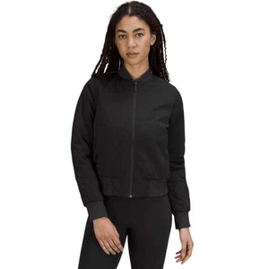 Lululemon Non Stop Bomber Jacket Size 6 Reversible Black Fall Jacket Athleisure - Picture 1 of 10