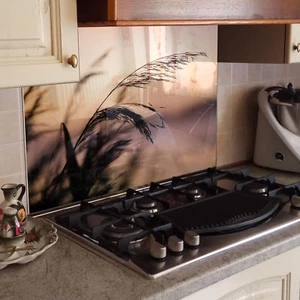 PARED TRASERA DE COCINA protección contra salpicaduras cocina vidrio templado zorro natural beige - Imagen 1 de 3