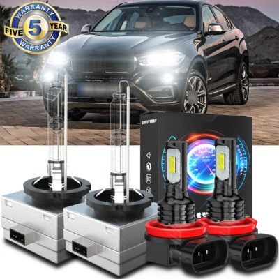 Combo de faros LED HID haz alto/bajo + bombillas antiniebla para BMW X6 2008-2013 2014 Foto 1 de 4