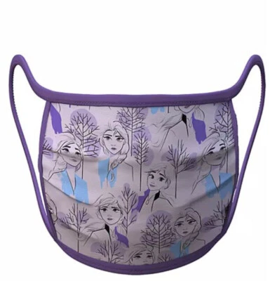 1 NEW Authentic Disney Parks PRINCESS Face Mask Sz Medium Girls FROZEN Elsa Anna - Image 1 of 2