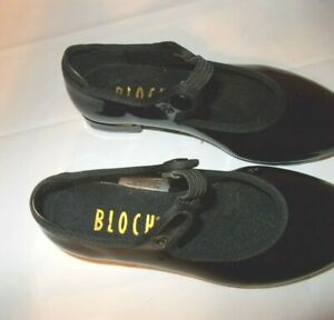 Bloch Girls Kids Size 9.5 N Black Tap Dance Shoes Slip on Elastic Strap