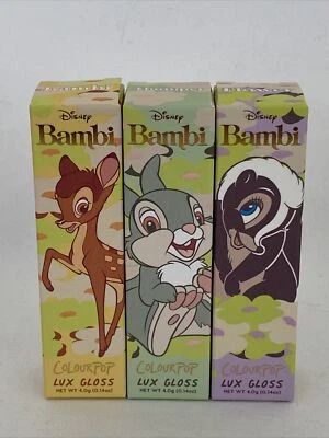 Disney BAMBI COLOURPOP LUX GLOSS BAMBI THUMPER FLOWER 3 Sets NEW USA MADE - Image 1 of 4