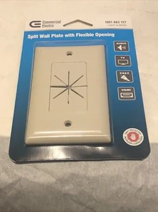 Split Wall Plate With Flexible Opening Almond-Beige Qty 1 NEW - Picture 1 of 6