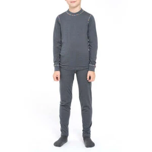 Thermal Kids Long Sleeve Lounge Set * Merino Soft Warm Top & Leggings 160 Grey - Picture 1 of 11