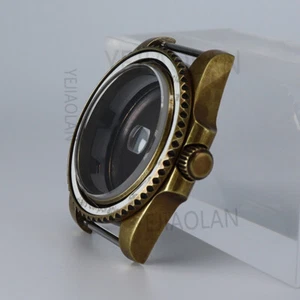 Cajas de reloj retro de bronce de 40 mm piezas zafiro para movimiento Seiko Nh35 esfera de 28,5 mm - Imagen 1 de 16