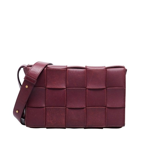 Borsa a tracolla media Bottega Veneta Borgogna Cassetta