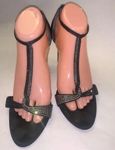 MIMA Womens Black Studded Party High Heels  Sz 9.5 - Picture 1 of 8