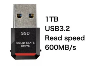SSD portable ultra compact BUFFALO noir 1 To USB3.2 Gen2 SSD-PST1.0U3-BA scellé - Photo 1/8