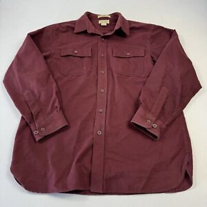 L.L. Bean Men’s Chamois Cloth Flannel Shirt Long Sleeve Cotton Maroon Red Sz L