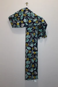 LOFT OUTLET WOMENS SCARF FLORAL NAVY BLUE & MULTICOLOR ONE SIZE (20" x 72") - Picture 1 of 4