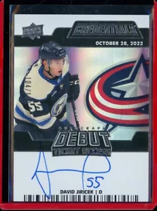 2022-23 Upper Deck Credentials Debut Ticket Auto #DTAADJ David Jiricek 104/199 - Bild 1 von 1