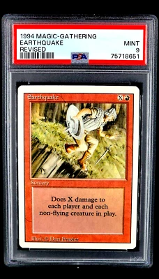 1994 MtG Magic the Gathering Revised Earthquake PSA 9 *Only 8 Graded Higher* - Image 1 of 4