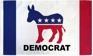 Democrat 3x5ft Poly Flag Democratic Party Liberal Donkey Political Campaign Flag - Picture 1 of 3