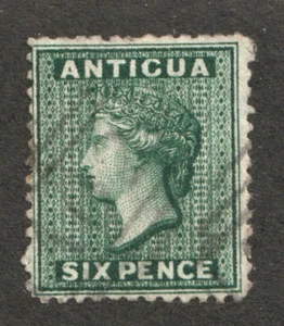 1872 Antigua Sc# 7 - Six Pence, Queen Victoria - gebrauchte Briefmarke Cv$12,50 - Bild 1 von 1
