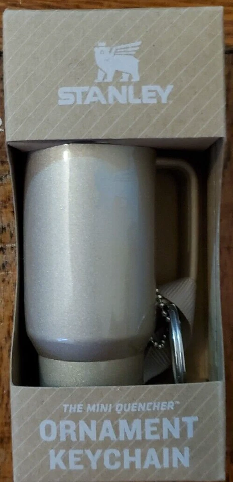 Stanley Quencher Water Bottle Mini Keychain Christmas Tree Ornament Champagne!