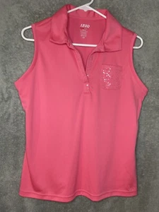 Izod Perform X Cool FX Womens Tank Top Size L Pink Pocket sequins Sleeveless - Picture 1 of 10