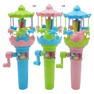 Interactive Hand Crank Carousel Merry-Go-Round Toy for Kids with Animal Pendants - Picture 1 of 8