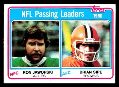 1981 Topps #1 1980 Passing Leaders (Ron Jaworski / Brian Sipe) LL - Image 1 of 2