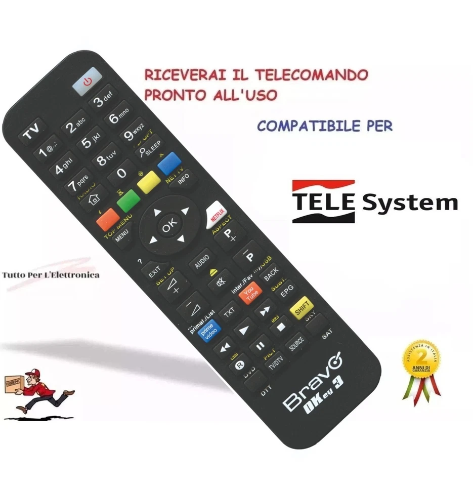 TELECOMANDO TELESYSTEM UNIVERSALE SCEGLI IL MODELLO TI ARRIVA PRONTO ALL'USO - Immagine 1 di 1